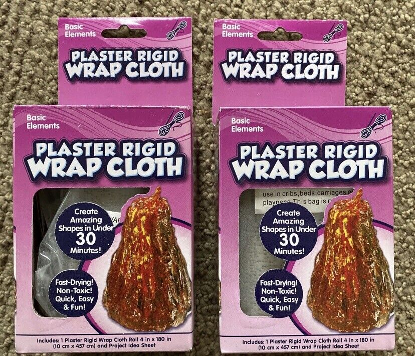 Set Of 2! Basic Elements Plaster Rigid  Wrap Cloth 4"x 180" New