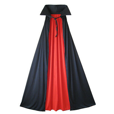 54" Fully Lined Deluxe Adult Vampire Cape ~ Halloween Hero Magician Black Cape