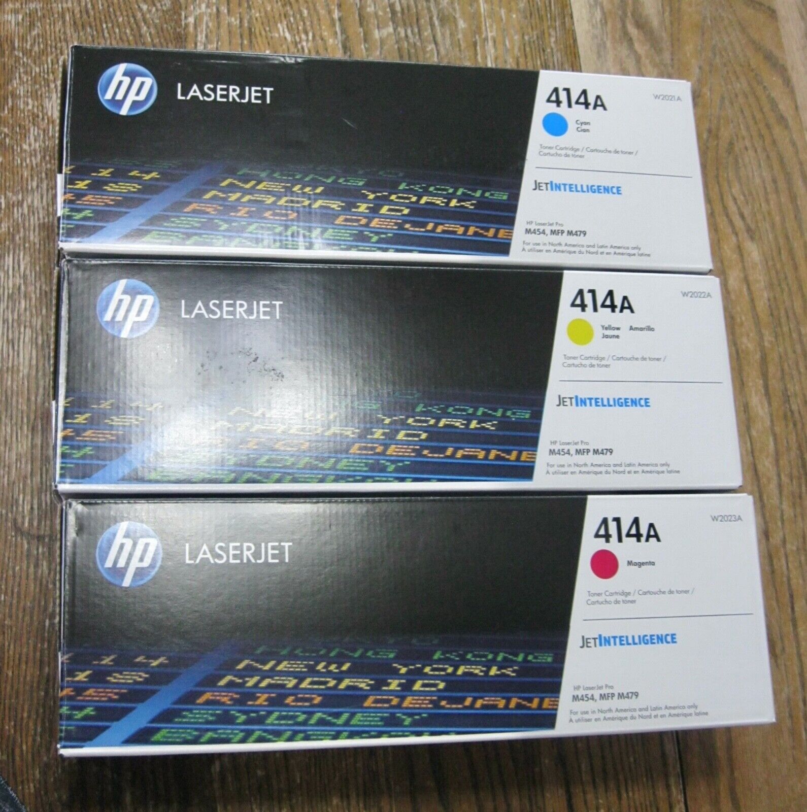 3 Empty Virgin Used Oem Hp Toner Cartridges 414 A With Chips Laser Jet W2022a