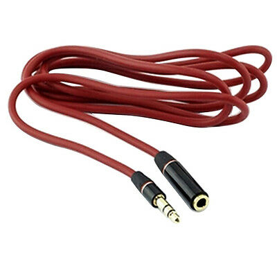 4ft 3.5mm Audio Aux Headphone Cable Extension Stereo Cord Red Male To Female New