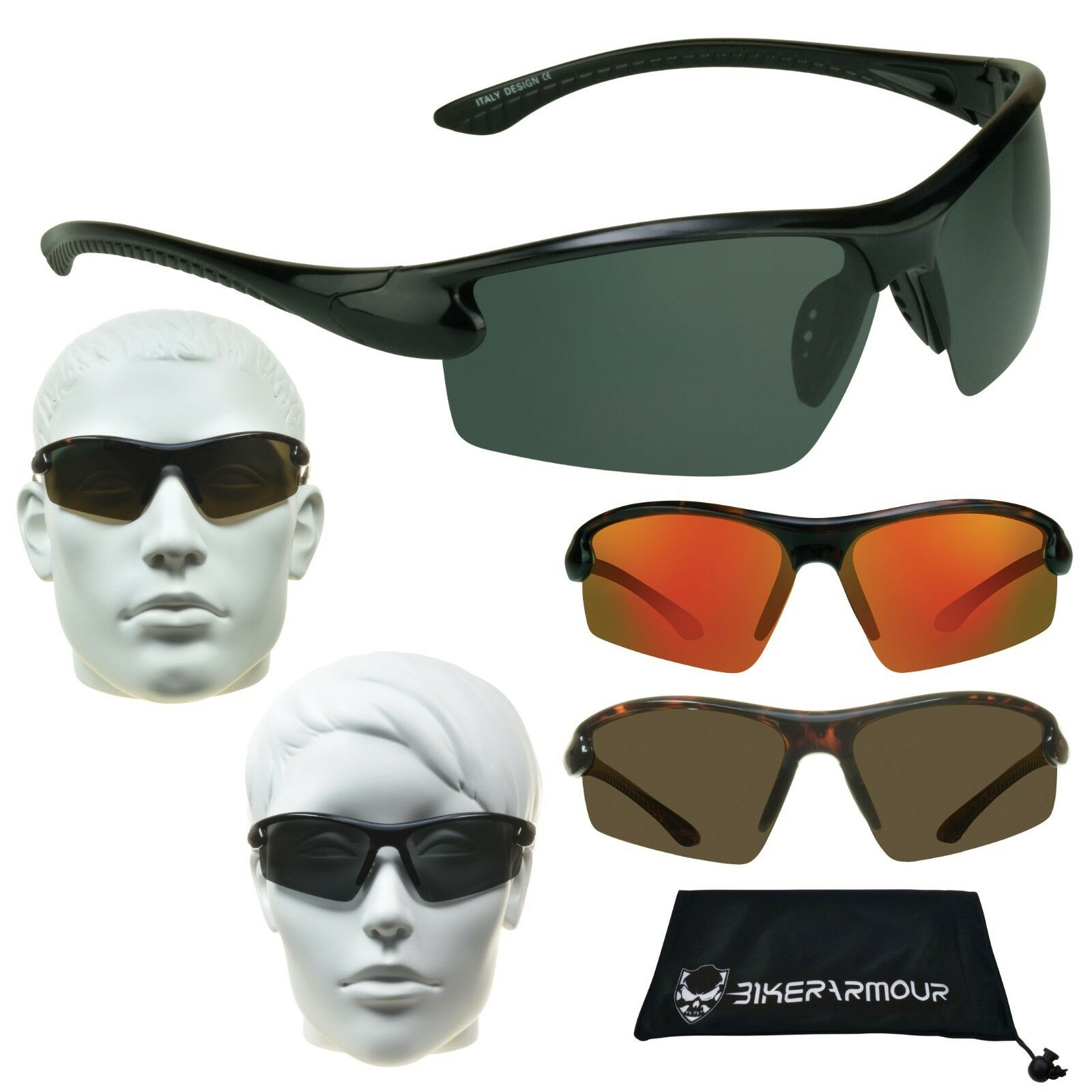 Polarized Sunglasses Half Frame Golf Fishing Running Cycling Driving Glasses