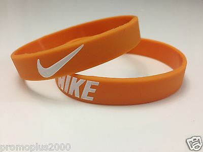 Nike Sport Baller Band Silicone Rubber Bracelet Wristband Orange/white
