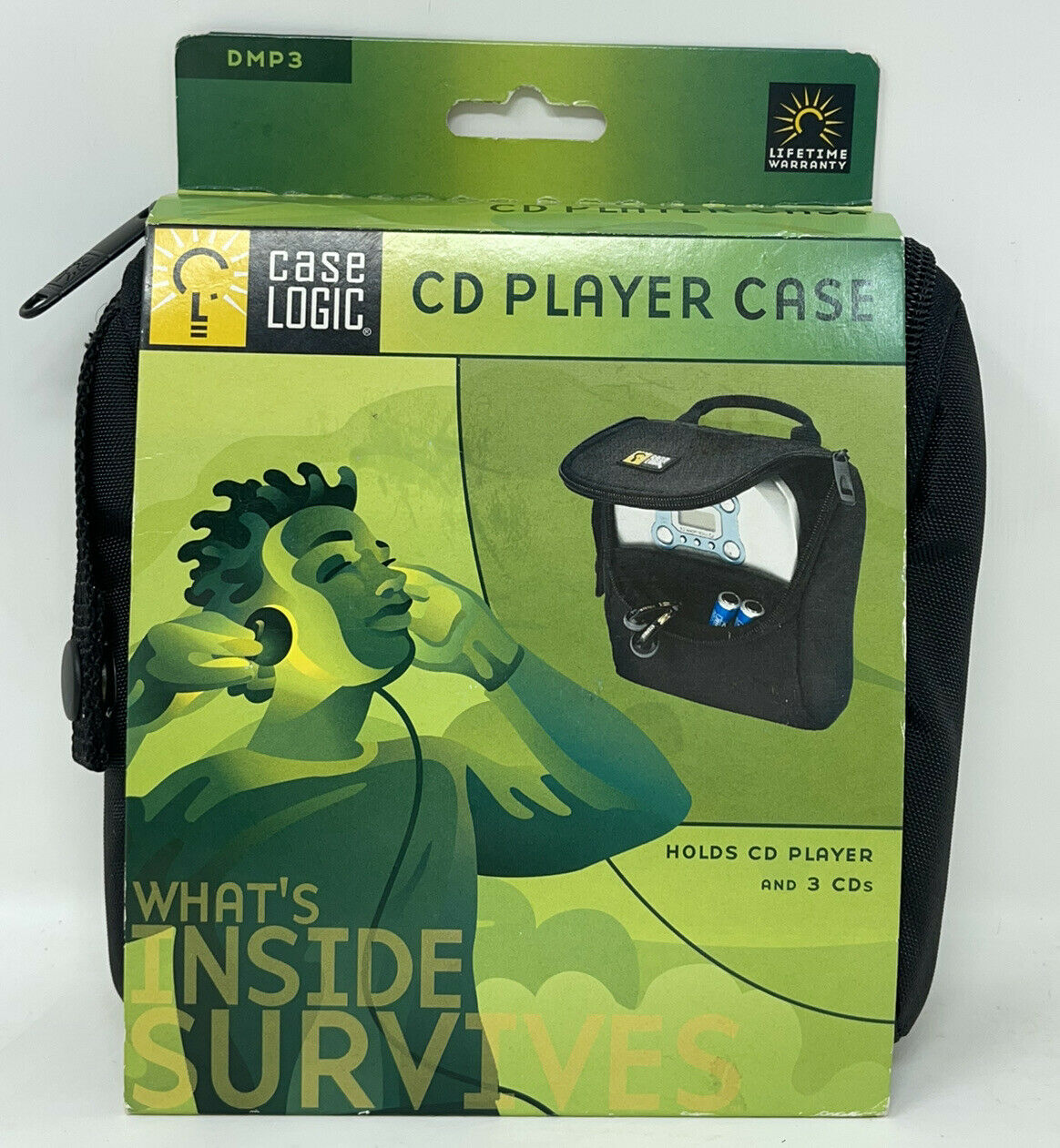Case Logic Portable Cd Player & 3 Disc Carrying Travel Case Vintage New Nos Rare