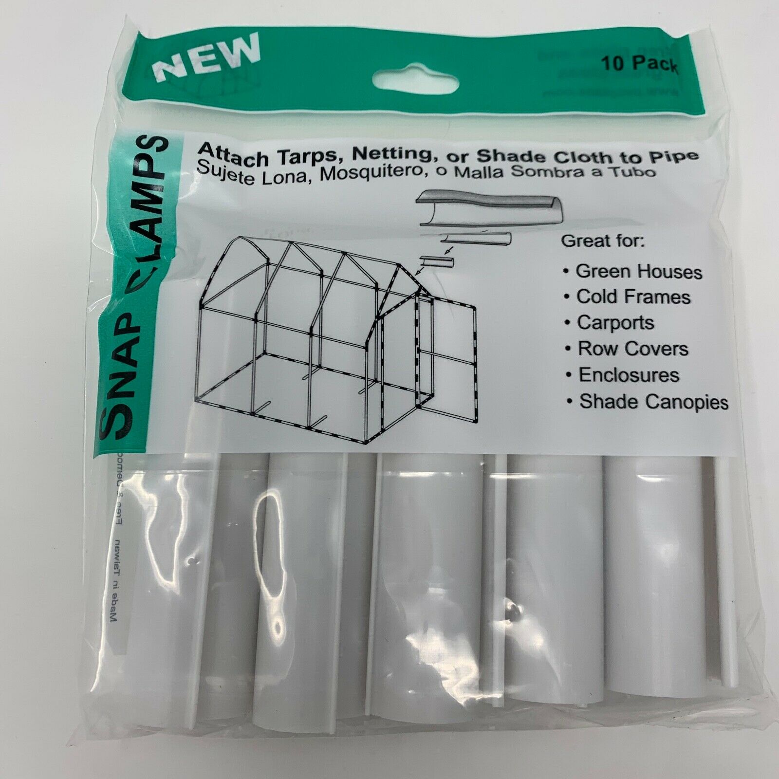 Snap Clamps - Fits 1/2" Pvc Pipe - Clamp Tarps Shade Plastic To Pvc Greenhouse