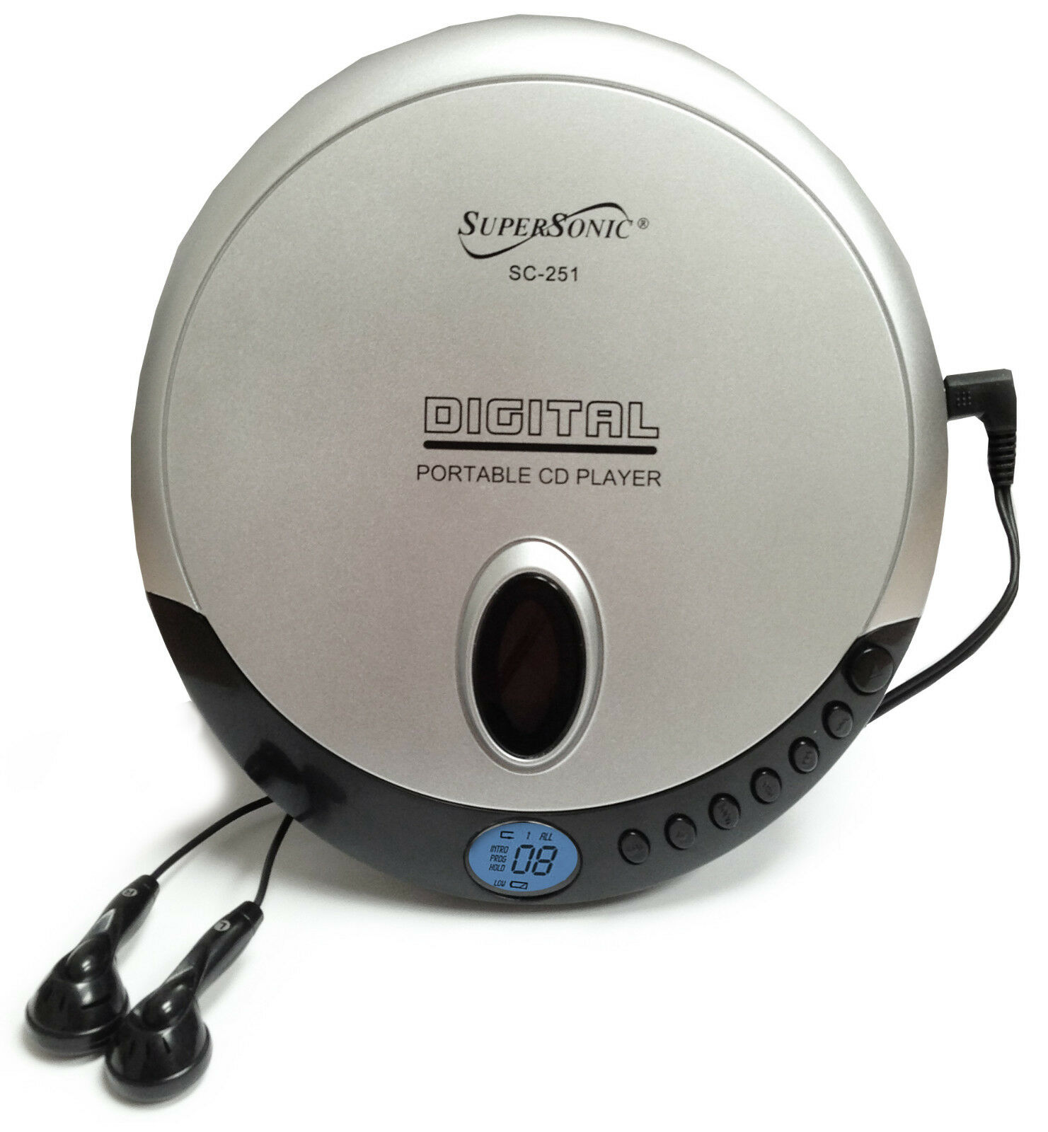 Supersonic Personal Portable Cd Player With Earphones Cd-r Cd-rw Disc Sc251