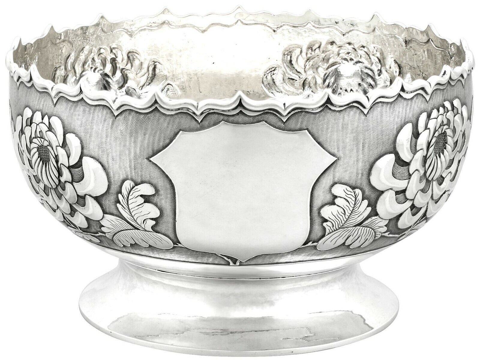 Antique 1900s Chinese Export Silver Bowl Height 10.6cm 582g