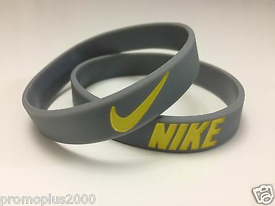 Nike Sport Baller Band Silicone Rubber Bracelet Wristband Grey/yell