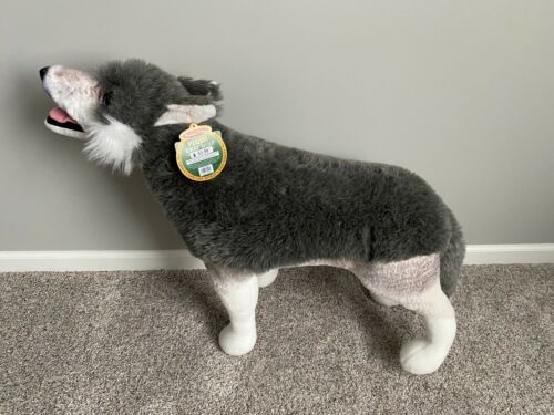 Melissa And Doug Plush Large Gray Dog Wolf Life-like Realistic Husky With Tags