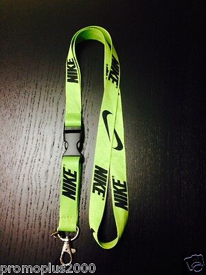 Nike Lanyard Detachable Keychain Ipod Camera Strap Badge Id Running Cell Lime