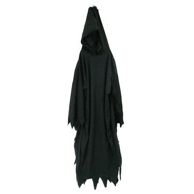 56" Black Hooded Robe ~ Halloween Adult Gothic Horror Scream Grim Reaper Costume