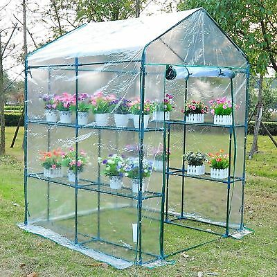5'x5'x6' Portable Walk-in Greenhouse 8 Shelves Plant Flower Gardening House
