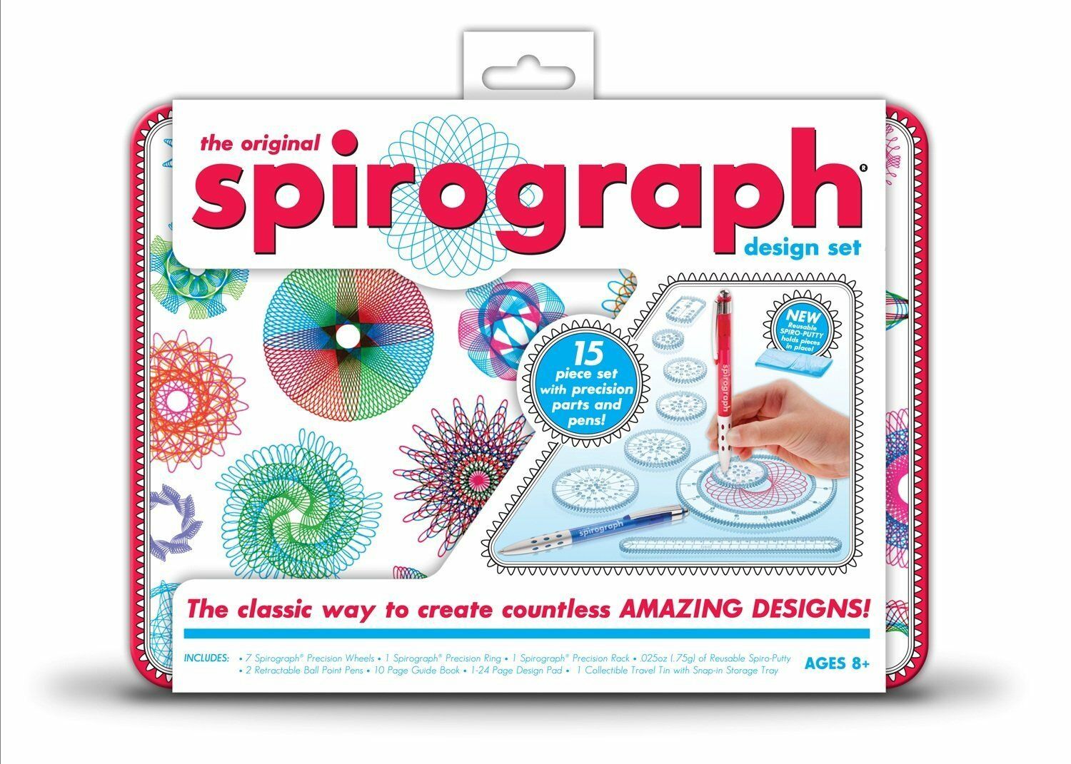 Spirograph Design Tin Set Original Super Deluxe Kahootz Toy Kids Art Case Travel