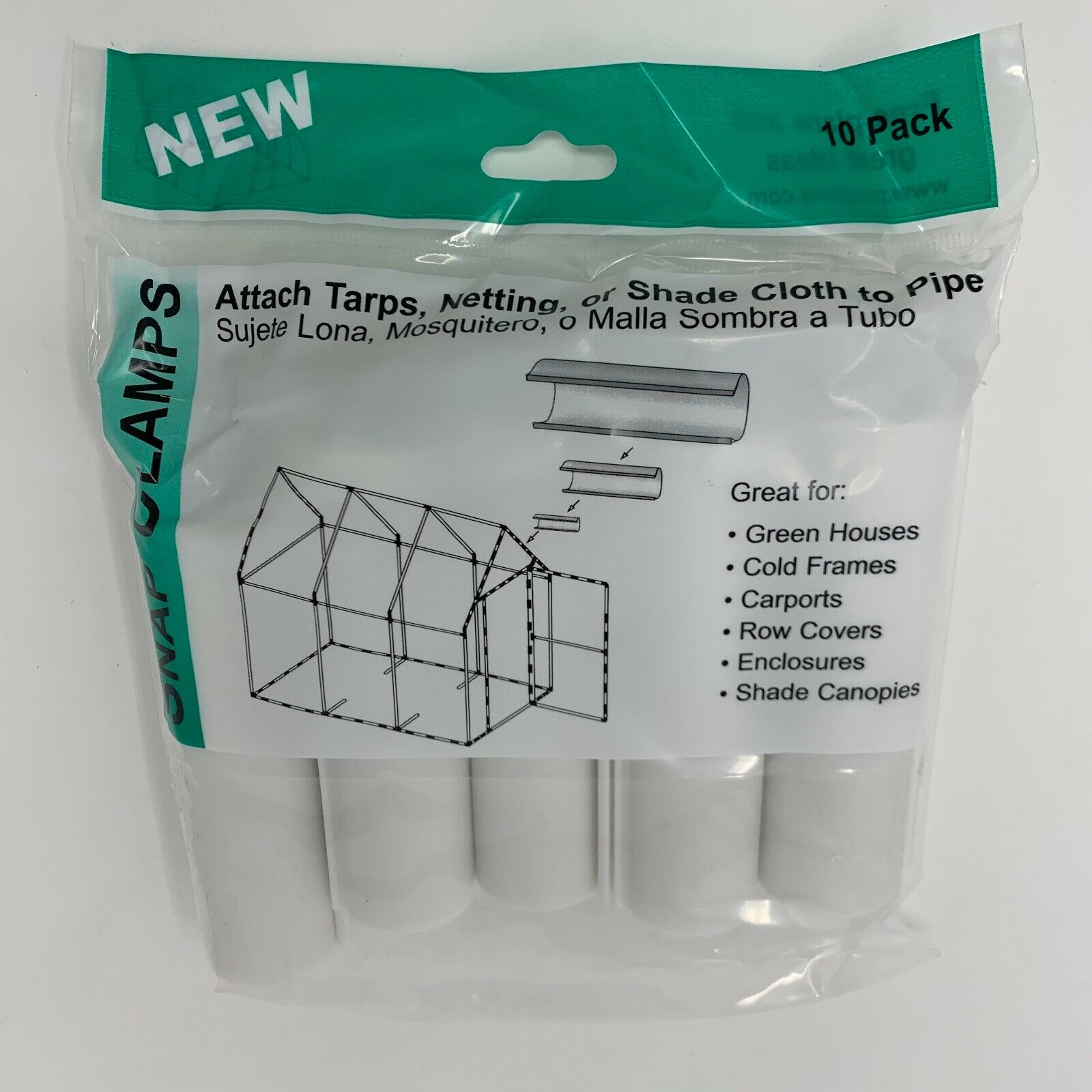 Snap Clamps - Fits 3/4" Pvc Pipe - Clamp Tarps Shade Plastic To Pvc Greenhouse