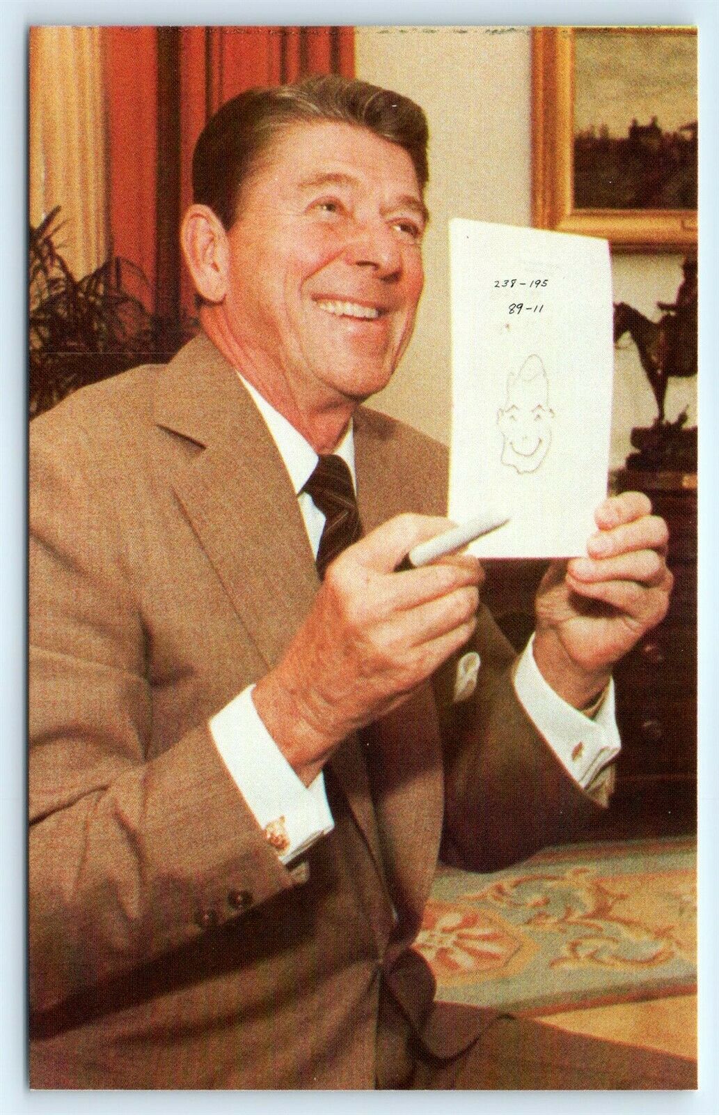 Postcard Ronald Reagan Self Portrait 1981 K5