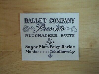 A Paper Copy Of Vintage Barbie Ballet Class Paper Program- #989